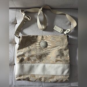 Coach Tan and Cream Crossbody Bag